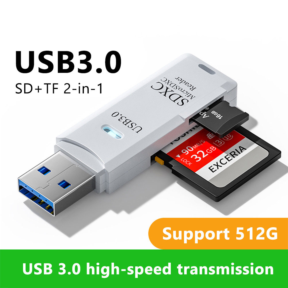 Laptop Accessories For Programmers - 2 อิน 1 ยูเอสบี 3.0 เครื่องอ่านการ์ดไมโคร
