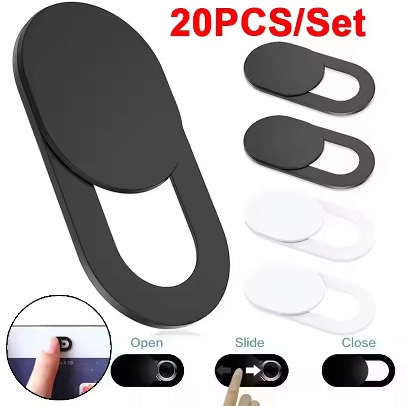 Laptop Accessories Stickers - แผ่นปิดกล้องเว็บแคมแบบแม่เหล็กเลื่อนได้ ทำจากพลาสติก สำหรับ iPad แท็บเล็ต แล็ปท็อป