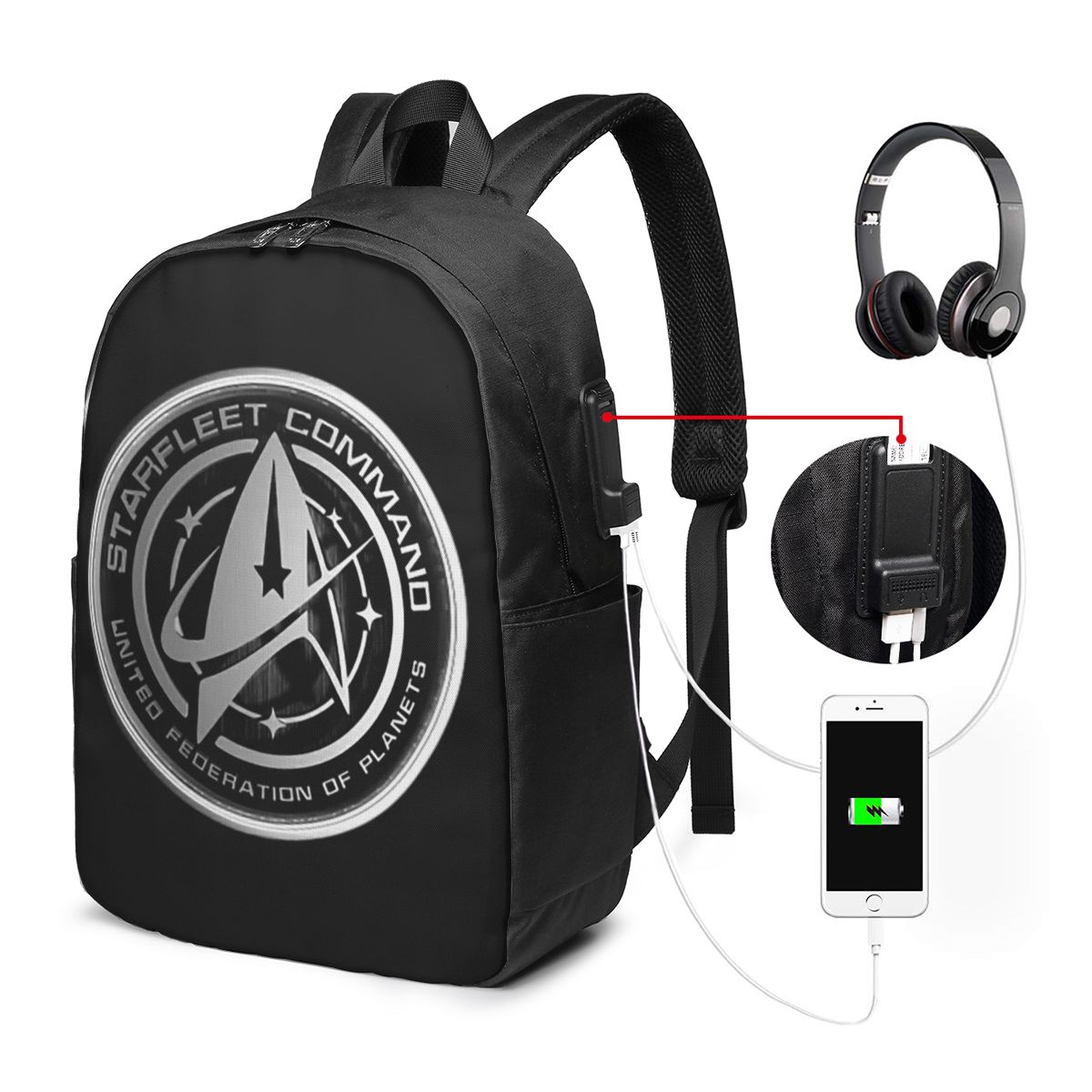 Laptop Original Accessories - สตาร์ เทรคส์ซีรีส์ละครวิทยาศาสตร์และนิยายวิทยาศาสตร์ กระเป๋าเป้สะพายหลัง กระเป๋าใส่โน๊ตบุ๊ค กระเป๋าคอมพิวเตอร์ กระเป๋านักเรียน