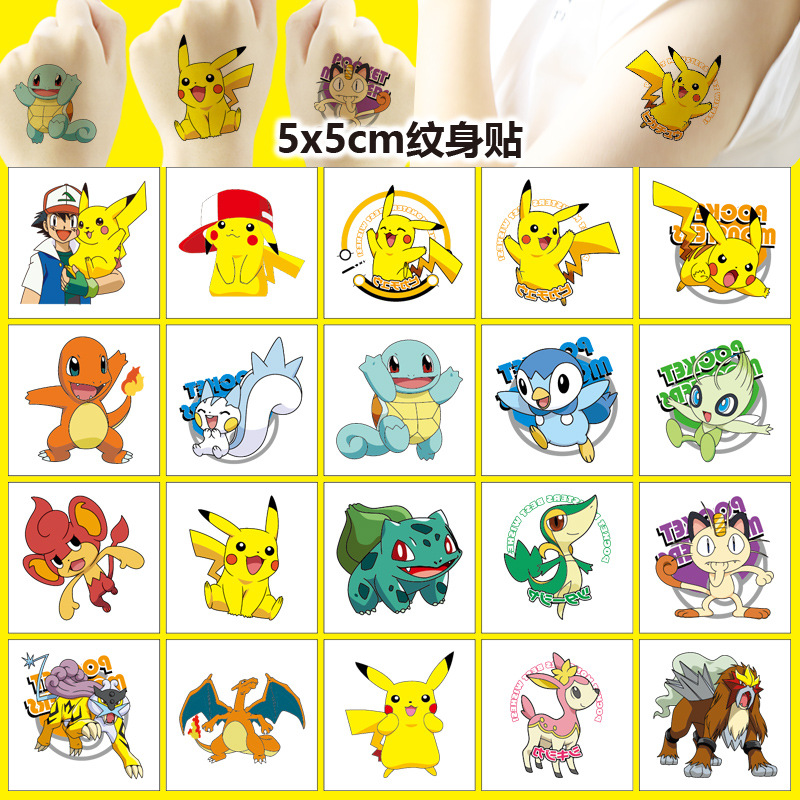 Laptop Accessories Cute - 5*5 ซม.20pcs Pokemon Pikachu Tattoo สติกเกอร์เด็กสติกเกอร์รางวัลน่ารัก