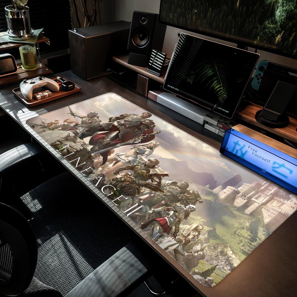 Laptop Accessories Nearby - แผ่นรองเมาส์เกม L-Lineage 2 XXL อุปกรณ์เสริมคอมพิวเตอร์ แป้นพิมพ์ขนาดใหญ่