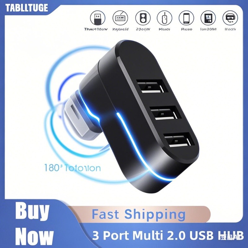 Laptop Accessories For Programmers - ฮับ USB 2.0 แบบ 3 พอร์ต