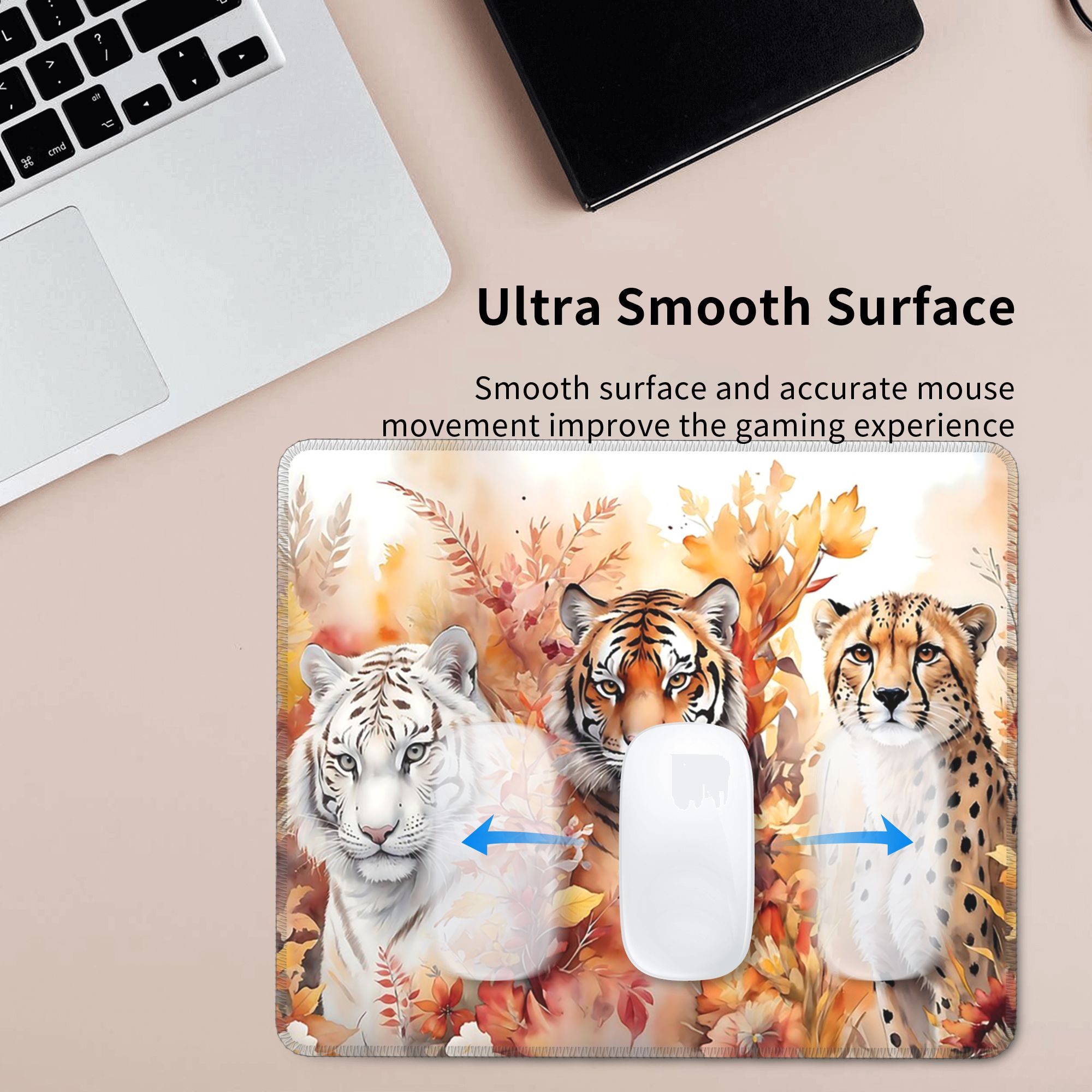 แผ่นรองเมาส์ลายหน้าเสือและใบไม - Laptop Accessories Nearby บทวิจารณ์และราคา
