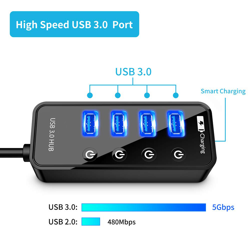 USB HUB 3.0 4 7 พอร์ตชาร์จโทรศ - Laptop Accessories For Programmers บทวิจารณ์และราคา